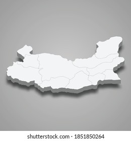 3d isometric map of Elazig is a province of Turkey, vector illustration