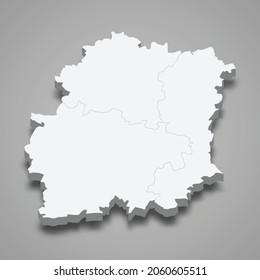 3d isometric map of Essonne is a department in France, vector illustration