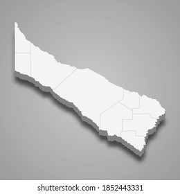 3d isometric map of Formosa is a province of Argentina, vector illustration