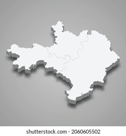3d isometric map of Gard is a department in France, vector illustration