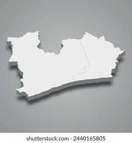 3d isometrische Karte von Gbokle ist Region der Elfenbeinküste, Vektor-Illustration