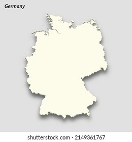 3d isometric map of Germany isolated with shadow. Paper card style vector illustration