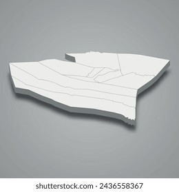 Mapa isométrico 3d de Ghardaia es una región de Argelia, ilustración vectorial