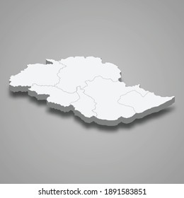 3d isometrische Karte von Gilgit-Baltistan ist eine Provinz von Pakistan, Vektorgrafik