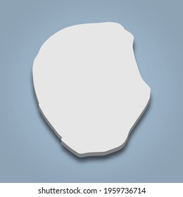 3d isometric map of Gili Trawangan is an island in Indonesia, isolated vector illustration