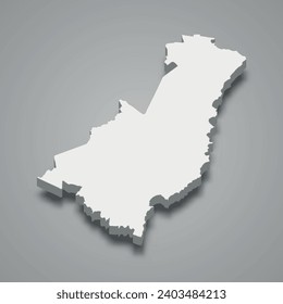 3d isometric map of Gisborne is a region of New Zealand, vector illustration