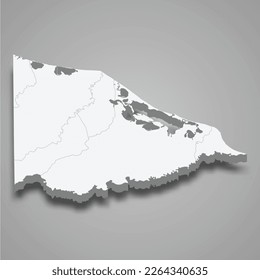 3d isometric map of Gracias a Dios is a province of Honduras isolated with shadow 