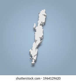 Mapa isométrico 3d del Gran Andamán es un archipiélago en la India, ilustración vectorial aislada