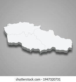 3d isometric map of Guria is a region of Georgia, vector illustration