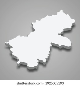 3d isometric map of Ha Giang Province of Vietnam, vector illustration