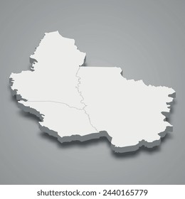 3d isometric map of Hambol is region of Ivory Coast, vector illustration