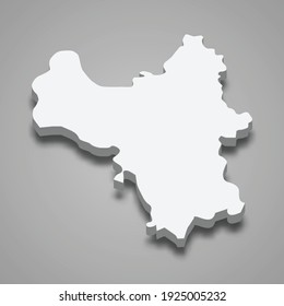 3d isometric map of Hanoi Province of Vietnam, vector illustration