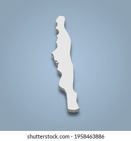 3d isometric map of Harbour is an island in Bahamas , isolated vector illustration