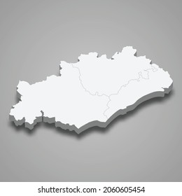 3d isometrische Karte Herault ist eine Abteilung in Frankreich, Vektorgrafik