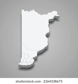 3d isometric map of Heredia is a province of Costa Rica isolated with shadow 