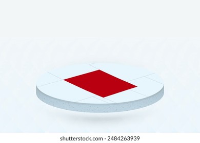 3D Isometric Map Highlighting Colorado in Red. Vector illustration.