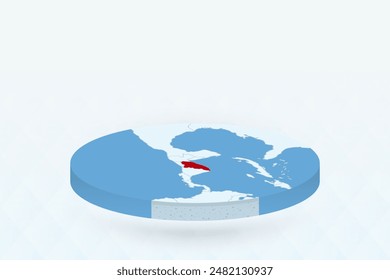 Mapa isométrico 3D que destaca Honduras en rojo. Ilustración vectorial.