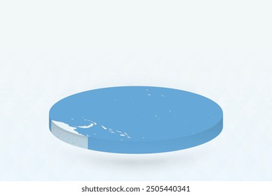 3D Isometric Map Highlighting Nauru in Red. Vector illustration.