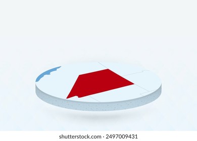 3D Isometric Map Highlighting Nevada in Red. Vector illustration.