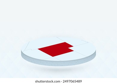 Mapa isométrico 3D resaltando Utah en rojo. Ilustración vectorial.