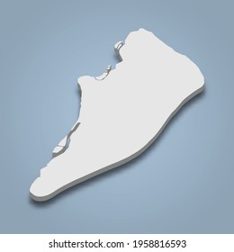 3d isometric map of Hilton Head is an island in South Carolina , isolated vector illustration