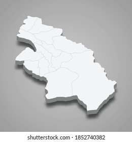 3d isometrische Karte des Hsinchu County ist eine Region Taiwan, Vektorgrafik
