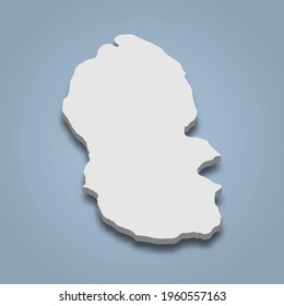 3d isometric map of Isle of Arran is an island in United Kingdom, isolated vector illustration