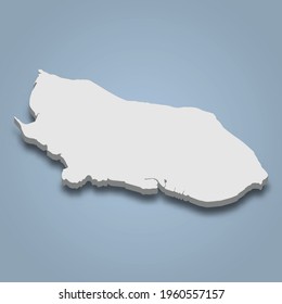 3d isometric map of Isle of Sheppey is an island in United Kingdom, isolated vector illustration