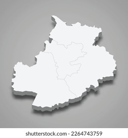 3d isometric map of Jarva county is a region of Estonia isolated with shadow 