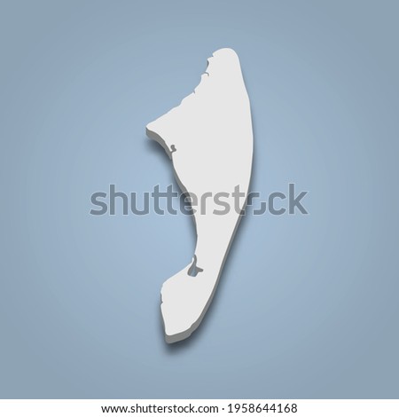 3d isometric map of Jekyll is an island in Golden Isles, isolated vector illustration