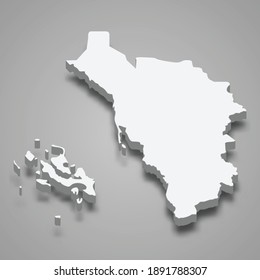 3d isometric map of Jizan is a Region of Saudi Arabia, vector illustration