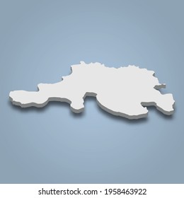 Mapa isométrico 3d de Jost Van Dyke es una isla en las Islas Vírgenes Británicas, ilustración vectorial aislada