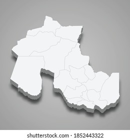 Mapa isométrico 3d de Jujuy es una provincia de Argentina, ilustración vectorial