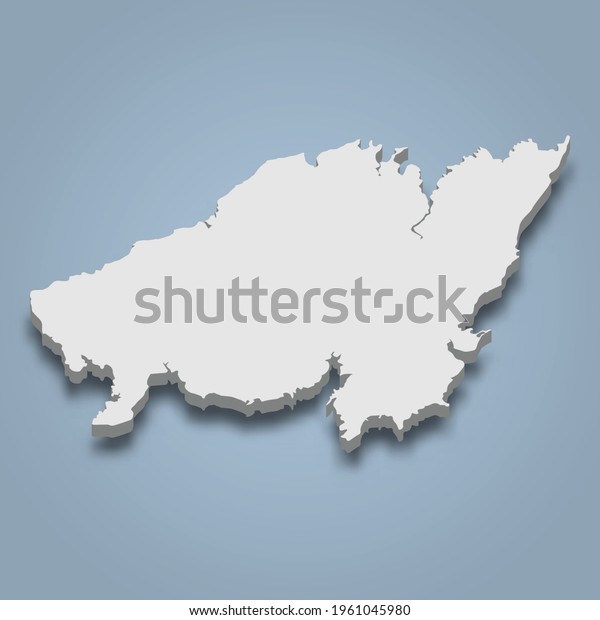 3d Isometric Map Kamishima Island Japan Stock Vector (Royalty Free ...