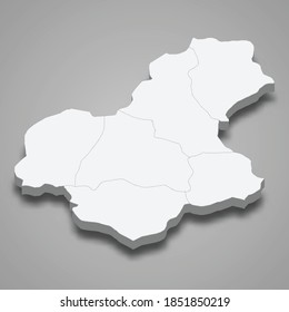 Mapa isométrico 3d de Karabuk es una provincia de Turquía, ilustración vectorial