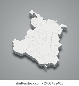 3d isometric map of Karlovac is a county of Croatia, vector illustration