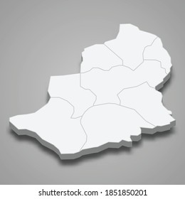3d isometrische Karte von Kars ist eine Provinz der Türkei, Vektorgrafik