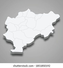Mapa isométrico 3d de Kayseri es una provincia de Turquía, ilustración vectorial