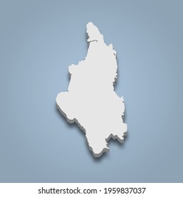 3d isometric map of Ko Tarutao is an island in Thailand, isolated vector illustration