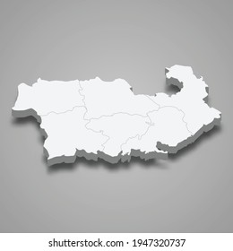 3d isometric map of Kvemo Kartli is a region of Georgia, vector illustration