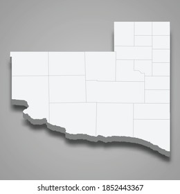 3D isometrische Karte von La Pampa ist eine Provinz Argentinien, Vektorgrafik