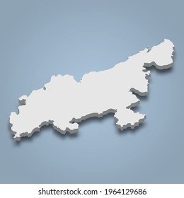 3d Isometric Map Of Lantau Island Is An Island In Hong Kong, Isolated Vector Illustration