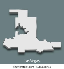 3d isometric map of Las Vegas is a city of United States, vector illustration