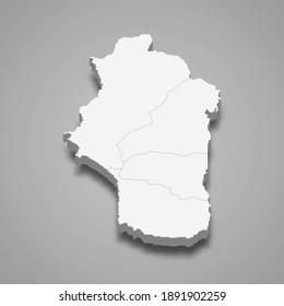 3d isometric map of Latakia is a province of Syria, vector illustration