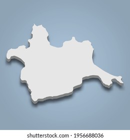 3d isometric map of Lindeman is an island in Whitsunday Islands, isolaated vector illustration