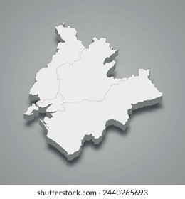 3d isometric map of Littoral is a region of Cameroon, vector illustration