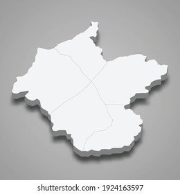 3d isometric map of Luang Namtha is a Province of Laos, vector illustration