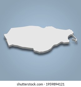 3d isometric map of Ly Son is an island in Vietnam, isolated vector illustration