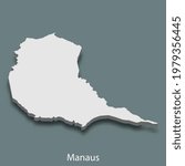 3d isometric map of Manaus is a city of Brazil , vector illustration