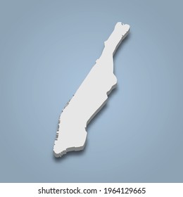 3d isometric map of Manhattan is an island in New York, isolated vector illustration